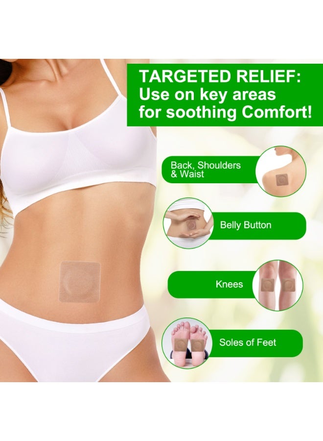 VOGSIG 20 Pcs Castor Oil Belly Button Sticker Disposable Self Adhesive castor oil patches Disposable Castor Oil Pack Wrap Castor Oil Belly Pads Castor Oil Compress Wrap Kit - Image 4